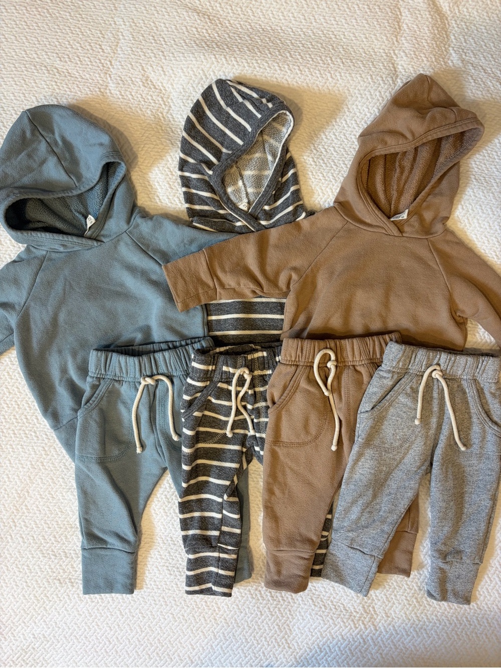Childhoods Clothing Neutrals Matching Set 3 Trademark Hoodie & 4 Jogger